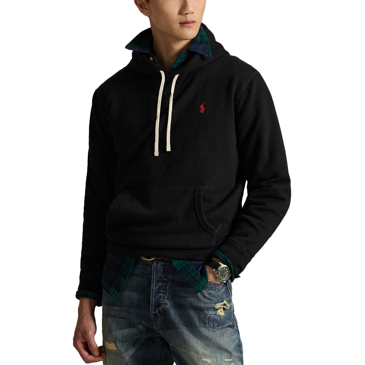 POLO RALPH LAUREN Felpa Sleeve-Knit Con Cappuccio 710766778 008 POLO BLACK 