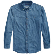 POLO RALPH LAUREN CAMICIA BOTTON DOWN CUSTOM-FIT 710792043 001 DENIM 