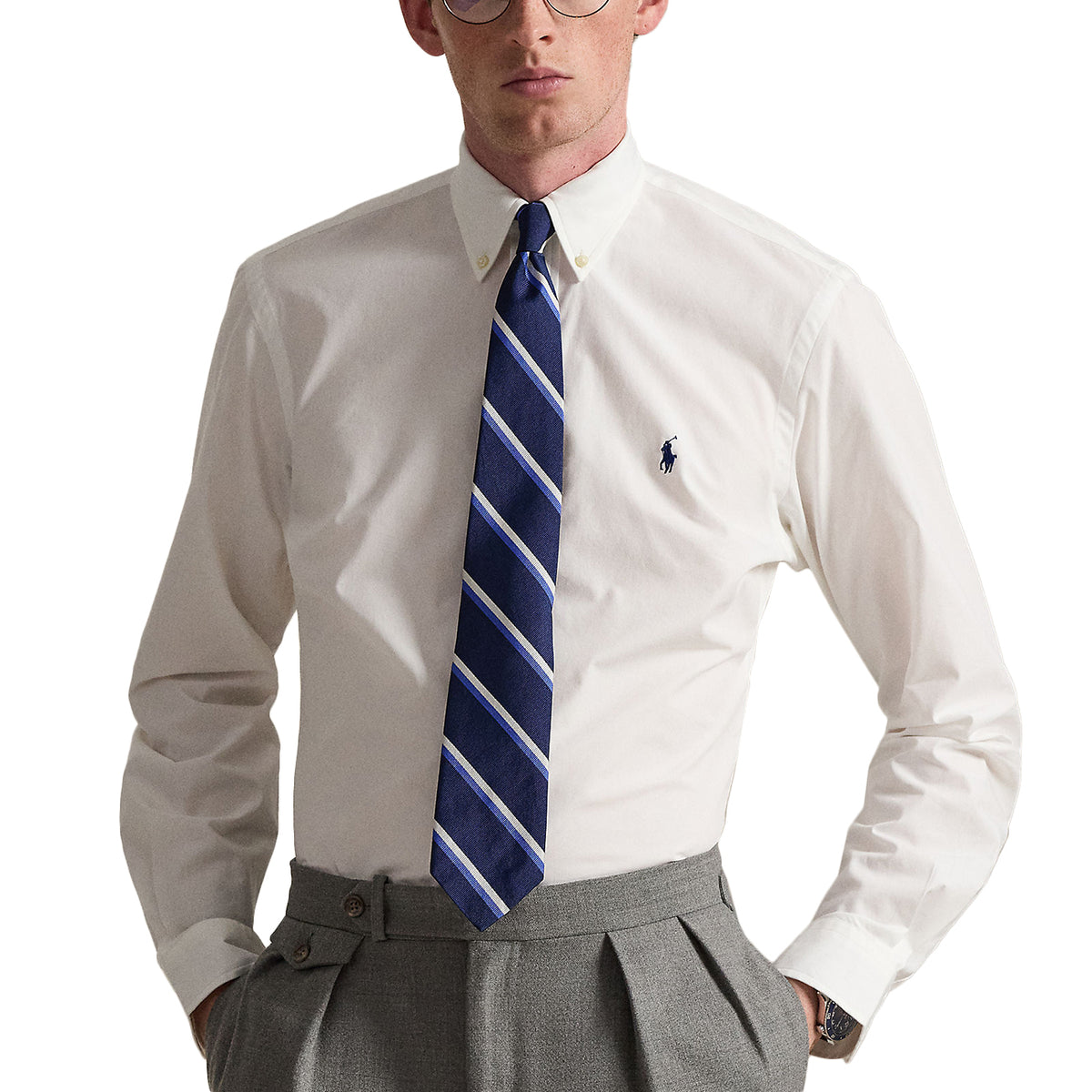 POLO RALPH LAUREN Camicia Popeline Stretch 710928255 002 WHITE 