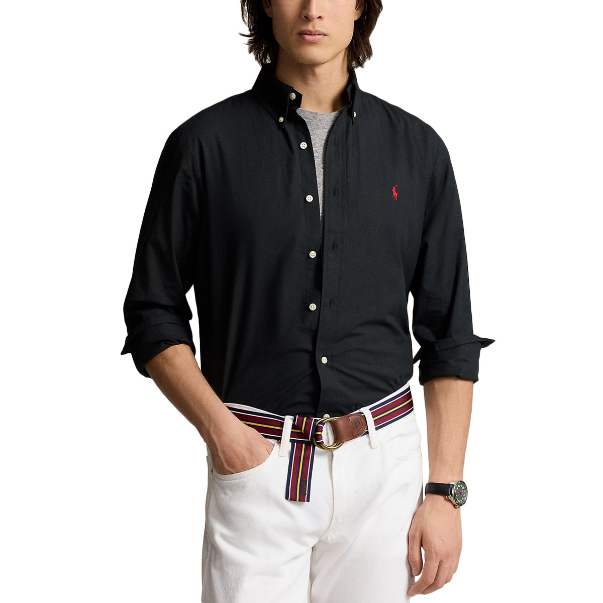 POLO RALPH LAUREN Camicia Popeline Stretch Custom-fit 710928255 006 POLO BLACK 