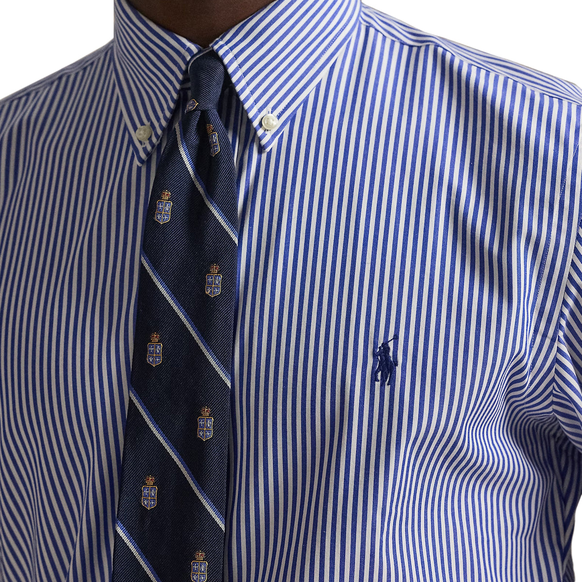 POLO RALPH LAUREN CAMICIA POPELINE STRETCH T.UNITA CUSTOM-FIT 710928255 008 BIANCO/AZZURRO 