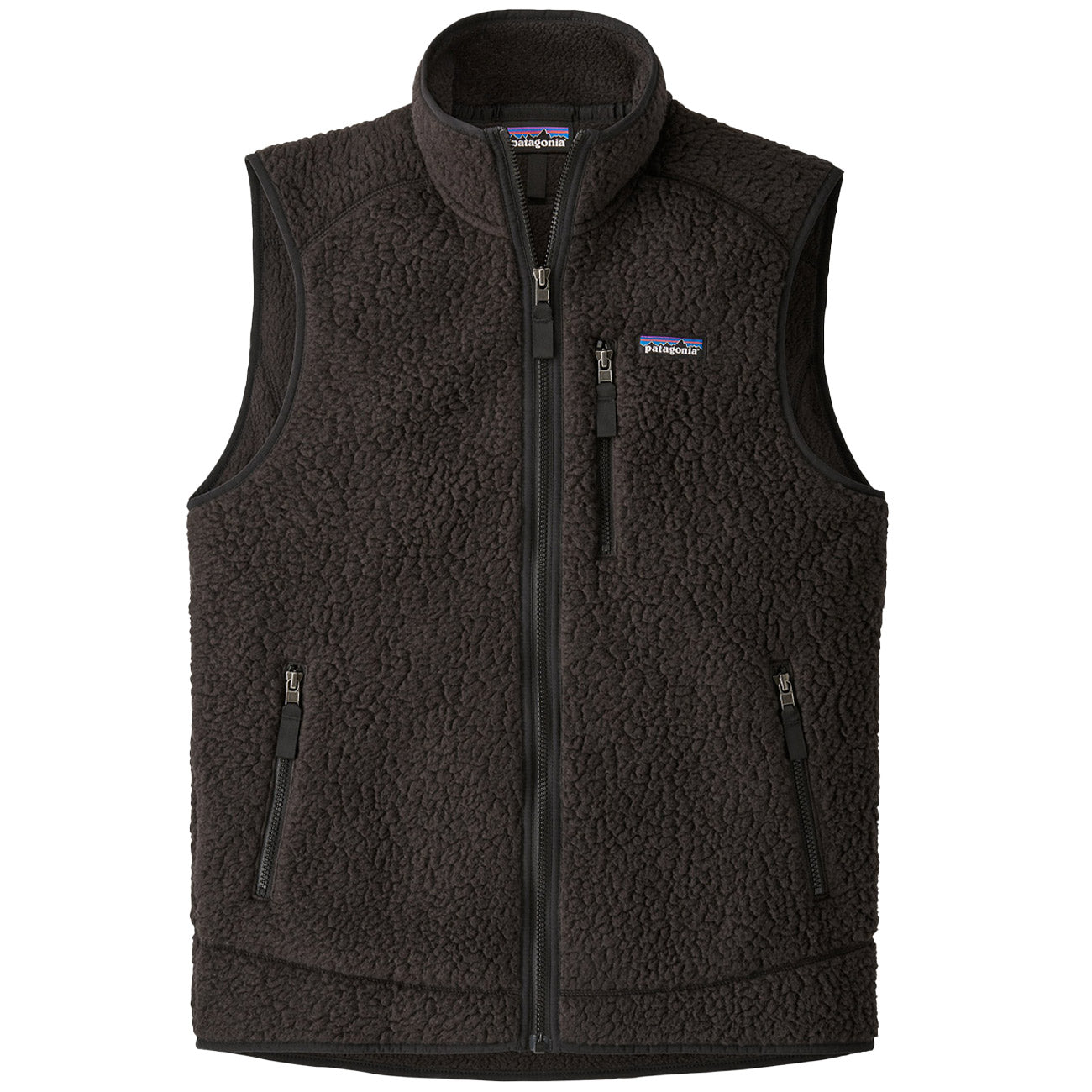Gilet Retro In Pile Fleece Uomo Black