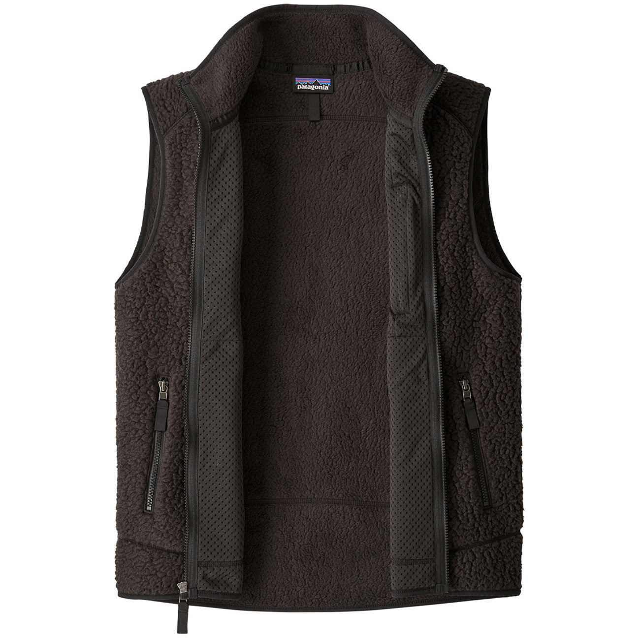 Gilet Retro In Pile Fleece Uomo Black