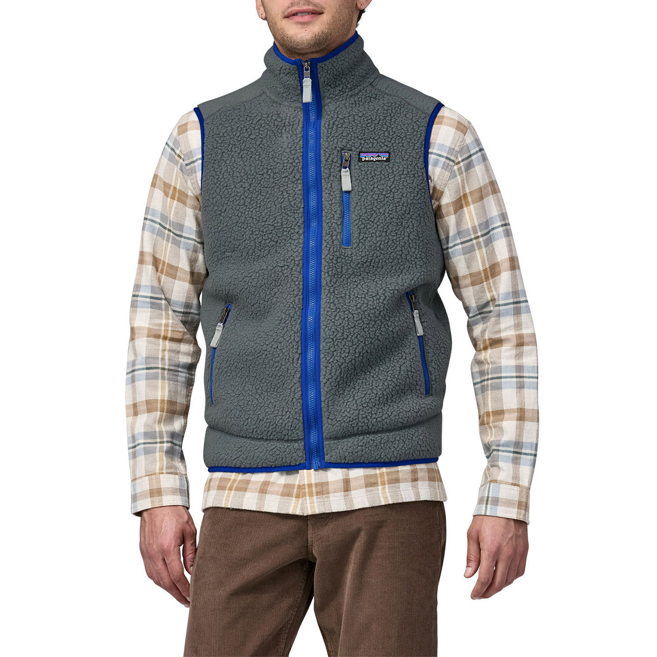 Gilet Retro In Pile Uomo Noveau Green
