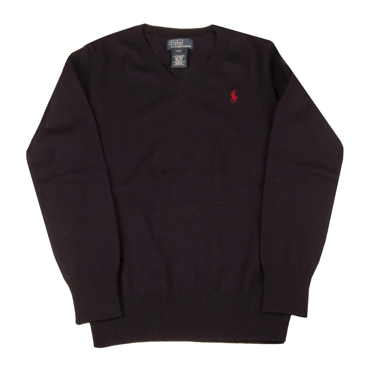 Pull Con Scollo A V Bimbo Navy B40SSWN-W4812 B4501 NAVY POLO RALPH LAUREN 