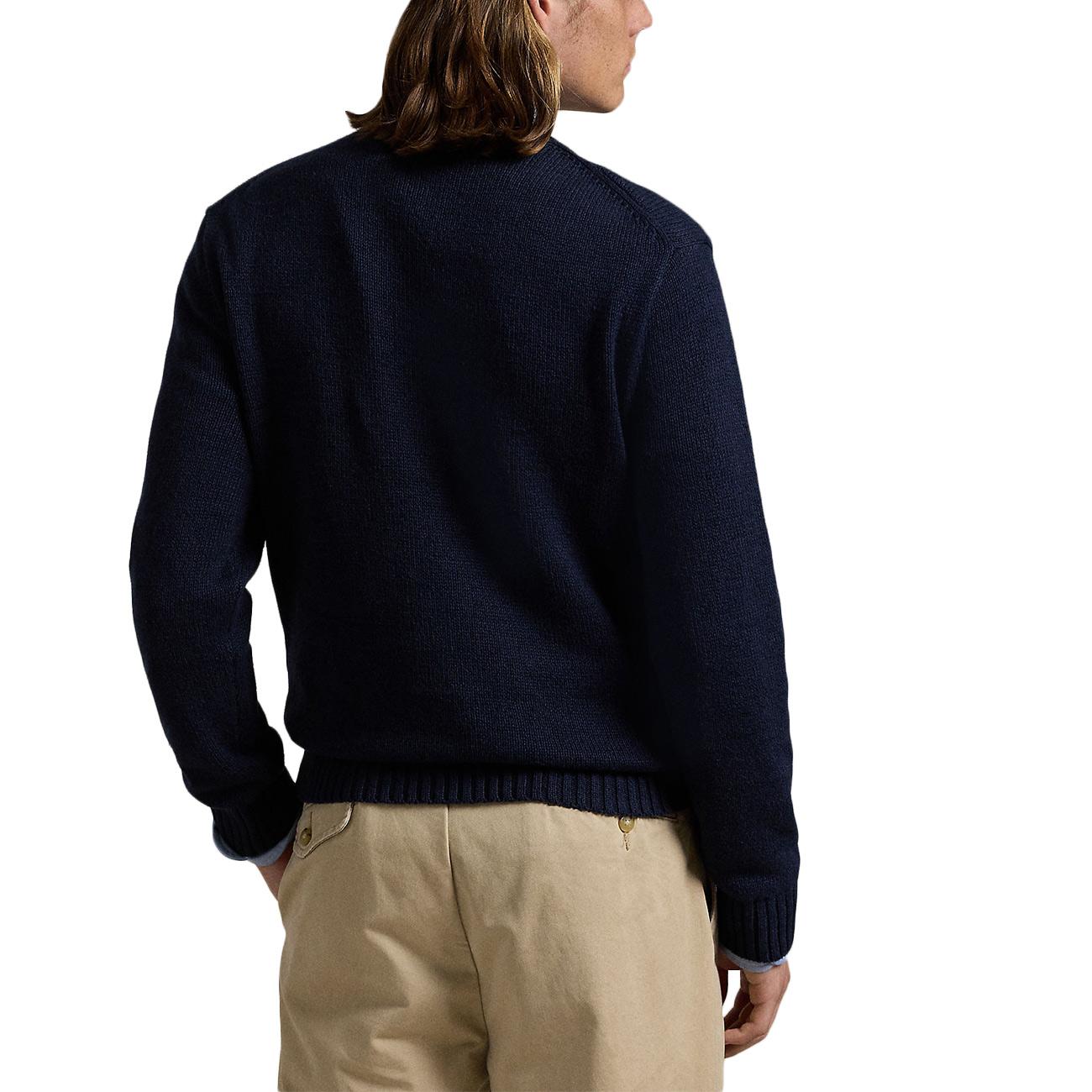 Pullover In Cotone E Lino Con Orso 710946137 001 BEAR NAVY POLO RALPH LAUREN 