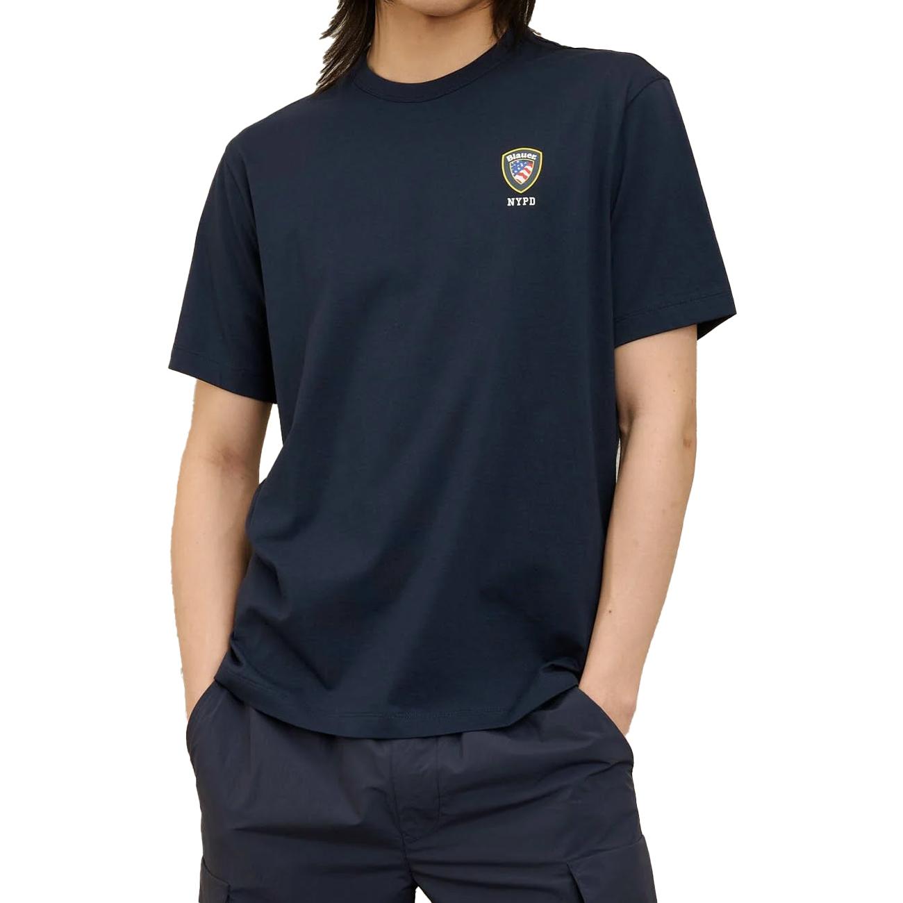 T-Shirt Nypd Irving 25SBLUH02196-004547 888 BLU BLAUER 