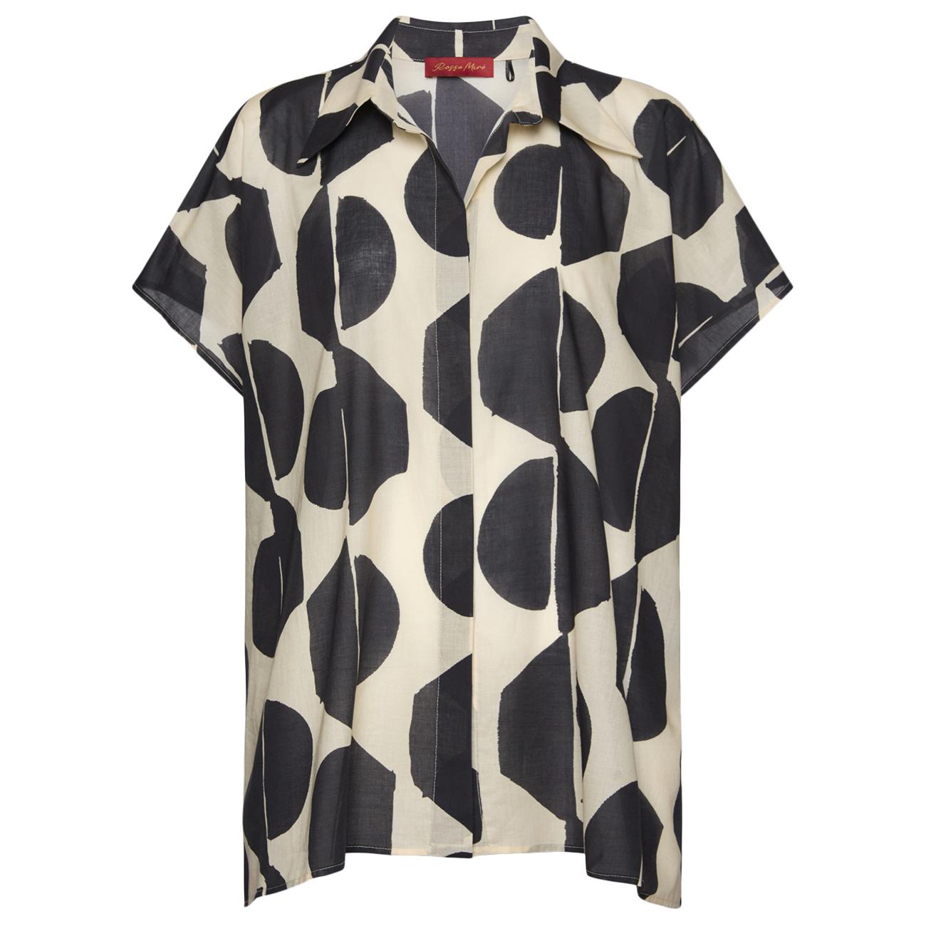 Camicia In Mussola Contone Stampata 5000E100115N 01 BIANCO/NERO ELENA MIRO' 