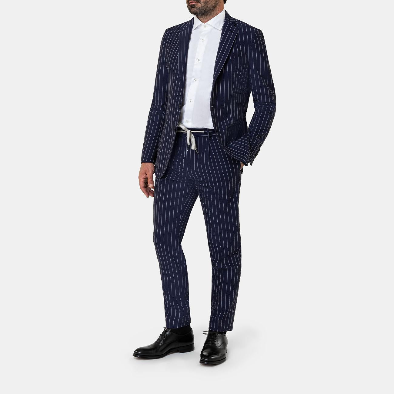 Abito In Lana Gessato Uomo Blu SANTANIELLO/E3167B 78BBLU SANTANIELLO 