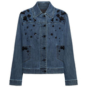ELENA MIRO' Giacca Boxy In Denim Con Ricami R447P000093N 034 BLU 