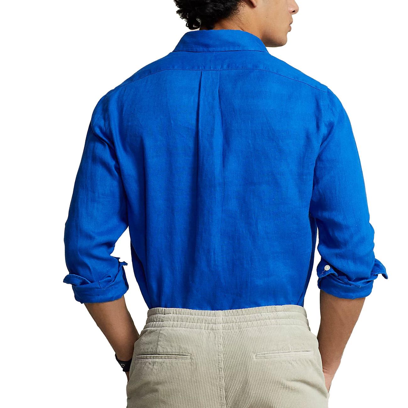 Camicia In Lino Uomo Heritage Blue 710794141 024 HERITAGE BLUE POLO RALPH LAUREN 