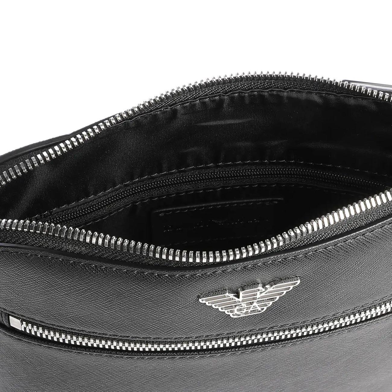 TRACOLLA PIATTA IN PELLE RIG. SAFFIANO C/PLACCH. AQUILA EA Y4M185Y138E 81072 NERO EMPORIO ARMANI ACCESSORI 