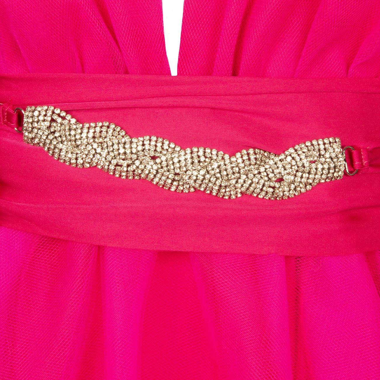 Abito Barbie Lungo Con Strass Donna Fuxia 24H/A034 FUXIA TWENTYFOURHAITCH 
