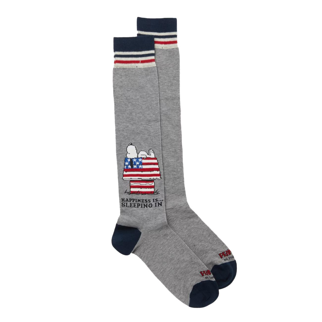 Calze Sleeping Snoopy U.S.A. Unisex Grigio Scuro FW230018 2 GRIGIO SCURO SOX IN THE BOX 