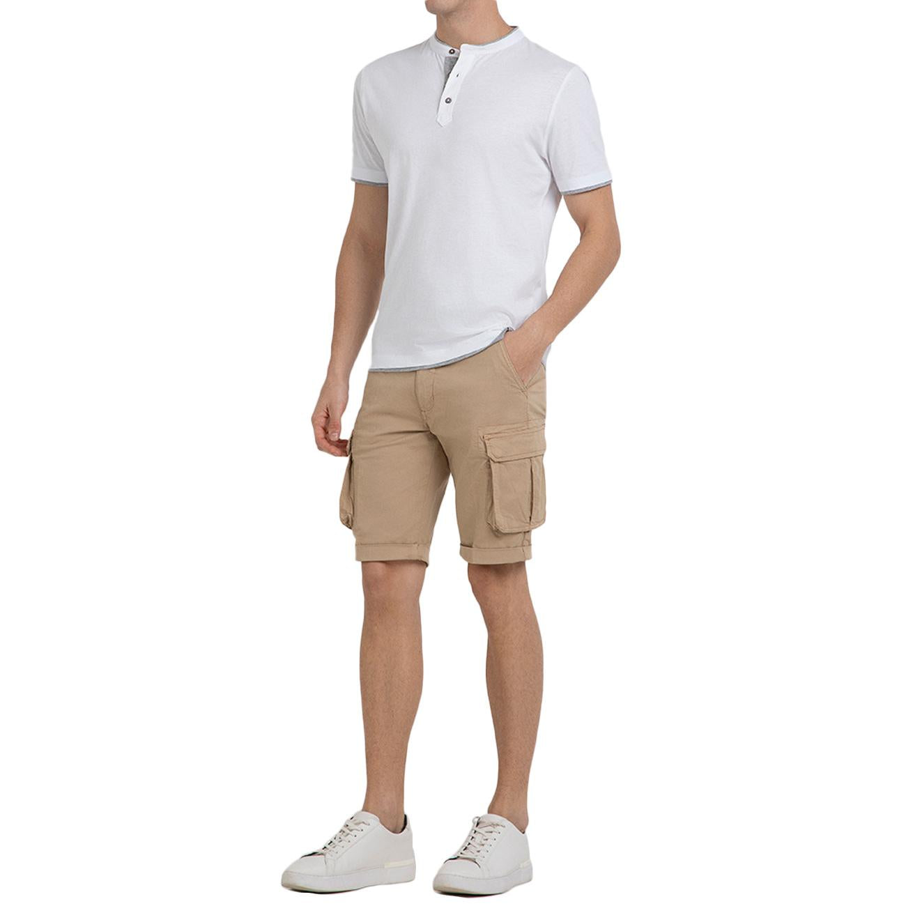 T-Shirt Serafino Con Contrasti MK891019 BIANCO MARKUP 