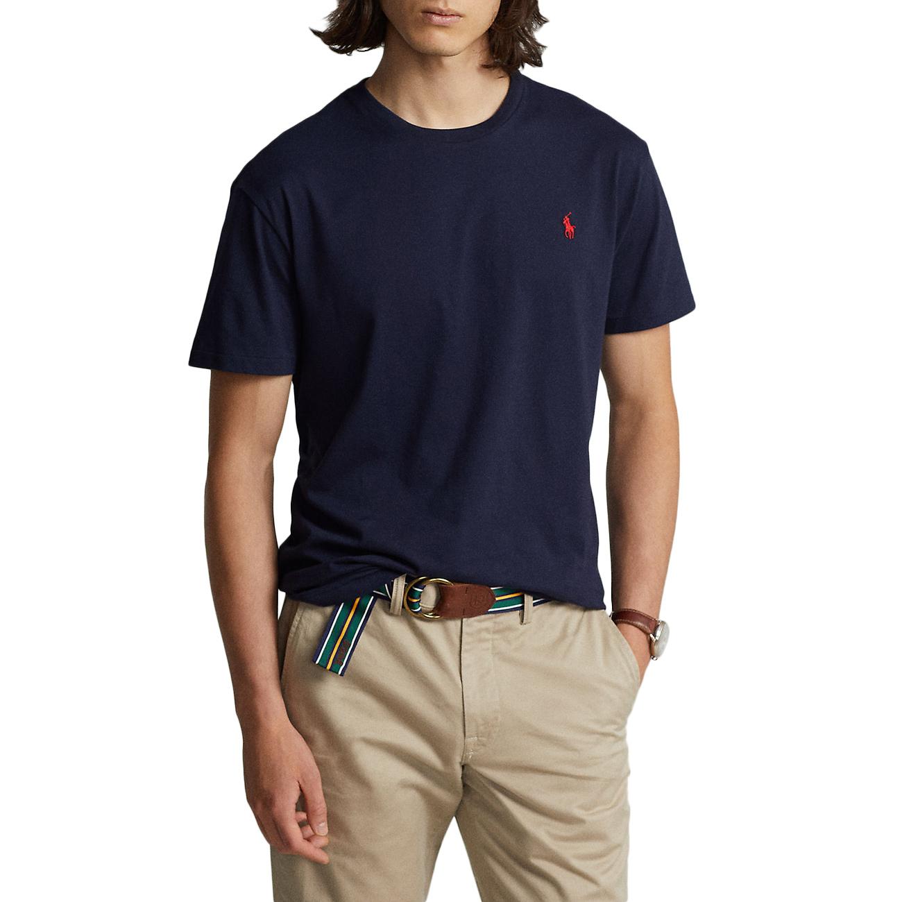 T-Shirt Manica Corta Custom Slim Fit Uomo Ink 710680785 004 INK POLO RALPH LAUREN 