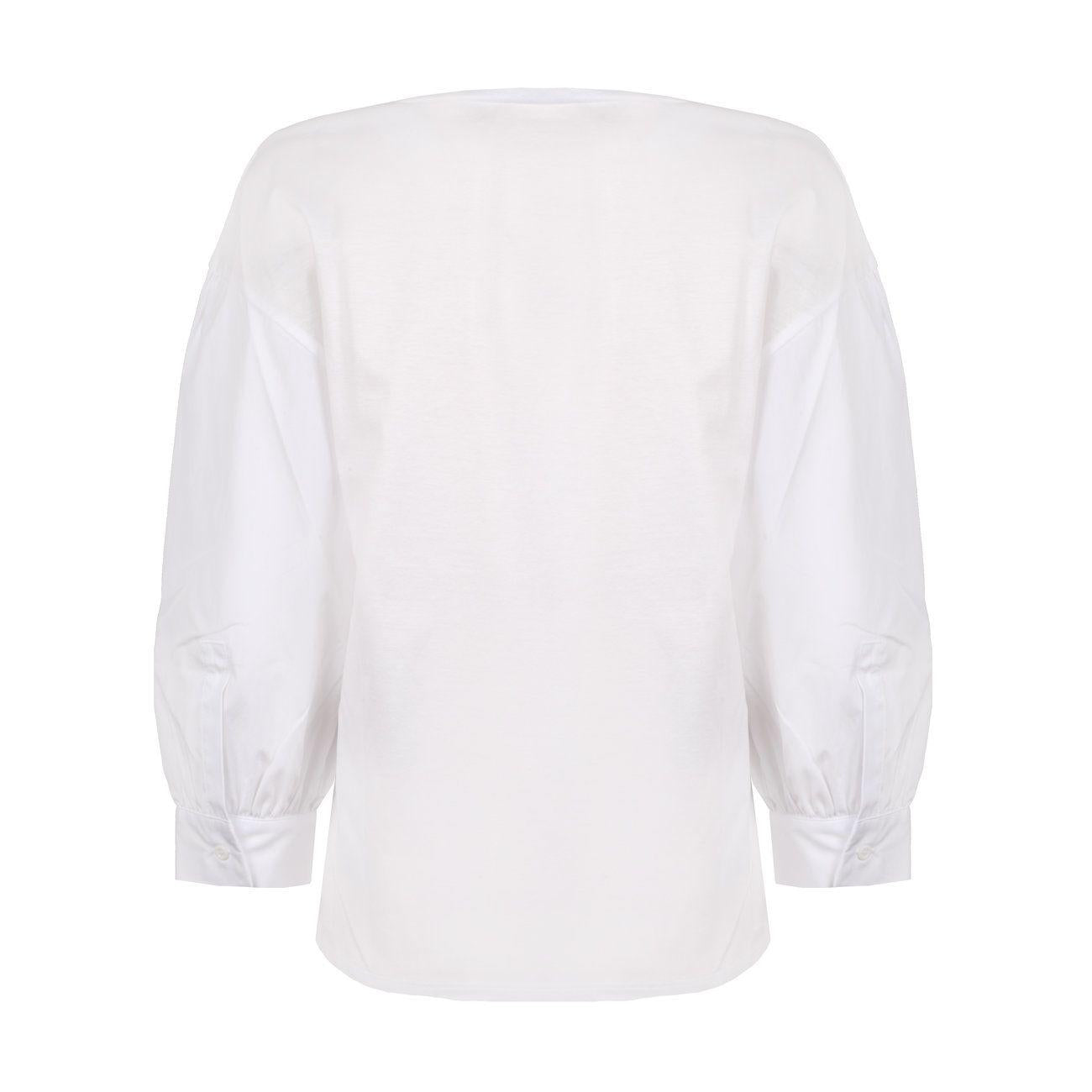 MAX MARA WEEKEND T-Shirt Sax Con Scollo A Barca E Maniche In Popeline Donna Bianco MM/SAX 001BIANCO 
