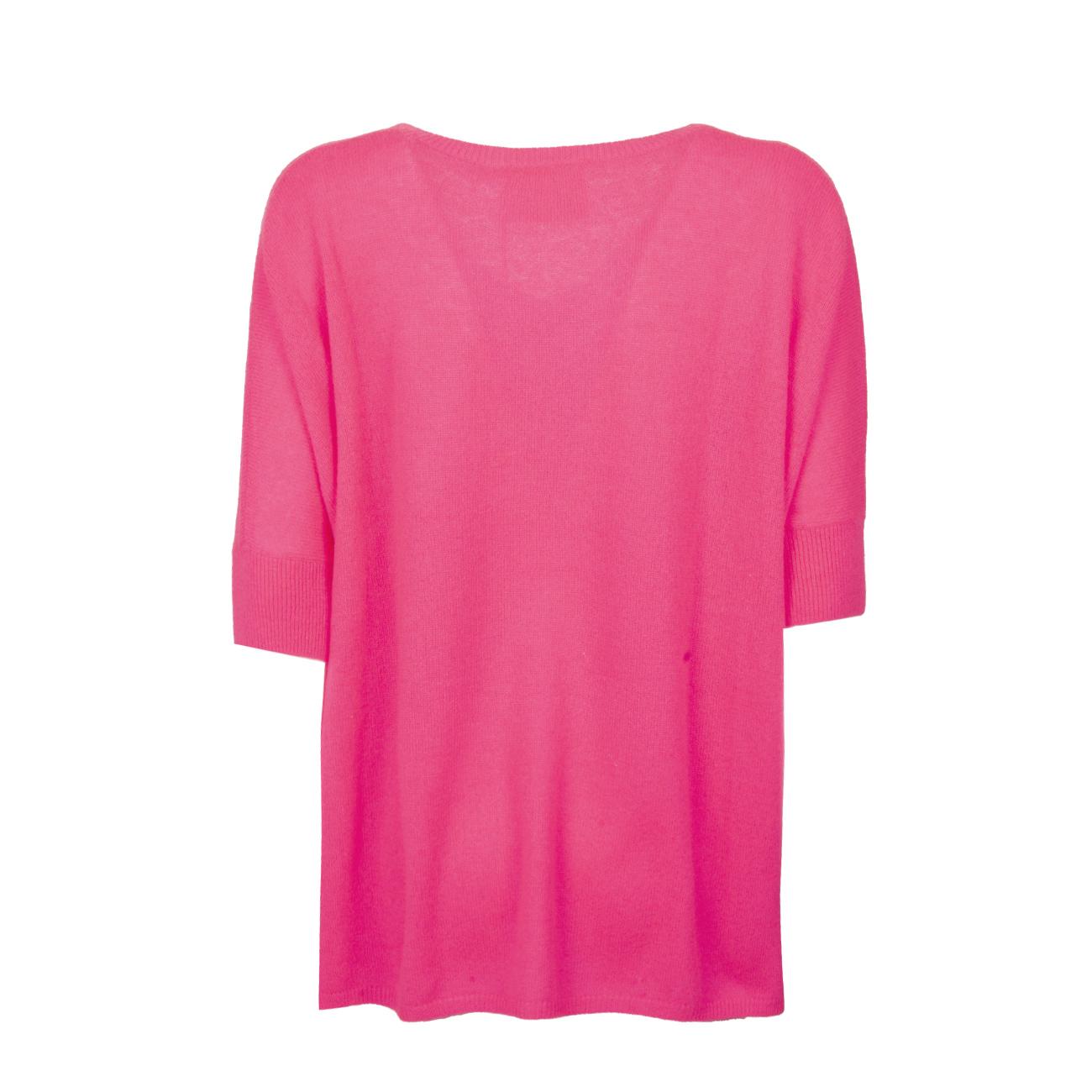Pull. Poncho D. Kate Cv Mm C/Spacchi Absolut Cashmere AC142010C ROSE FLUO ABSOLUT CASHMERE 