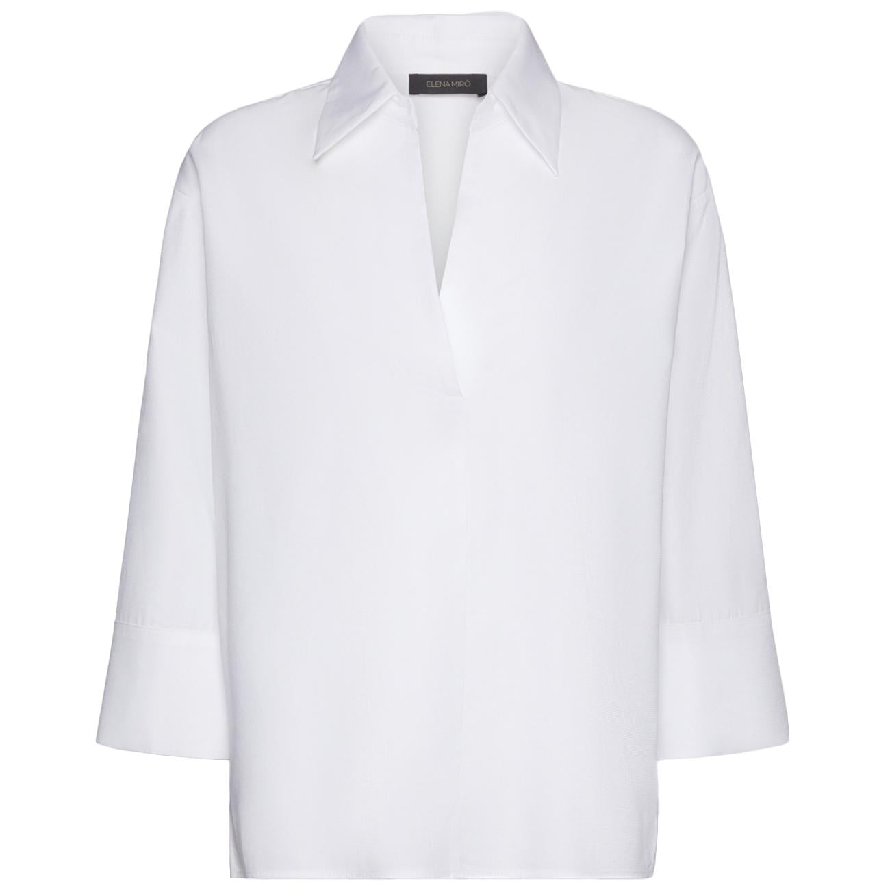 Camicia In Popeline Maniche Tre Quarti 2043Z100037N 001 BIANCO ELENA MIRO' 