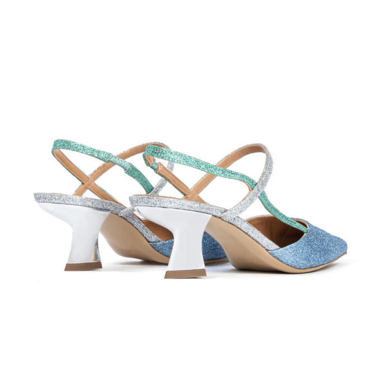 SANDALO D. SLINGBACK GLITTER MULTIC. T6CM ROBERTO FESTA AMAI 2AVIO.SILVER.MINT ROBERTO FESTA 