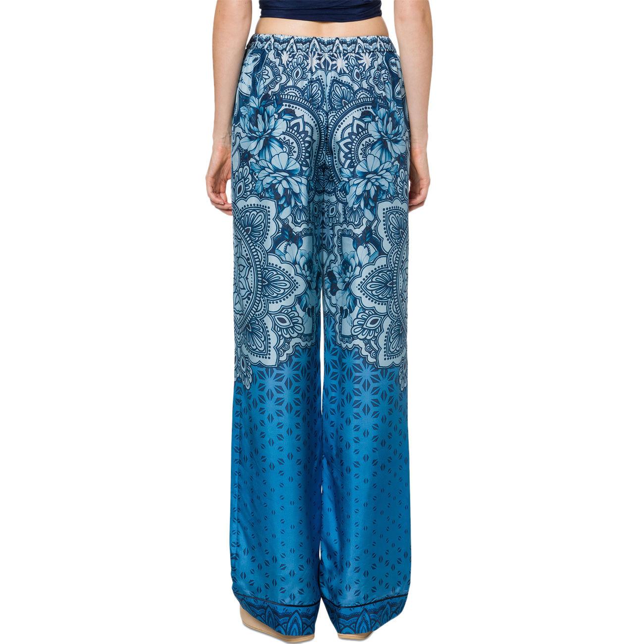 Pantalone Seta Habotai A032816431298 BLU ALBERTA FERRETTI 