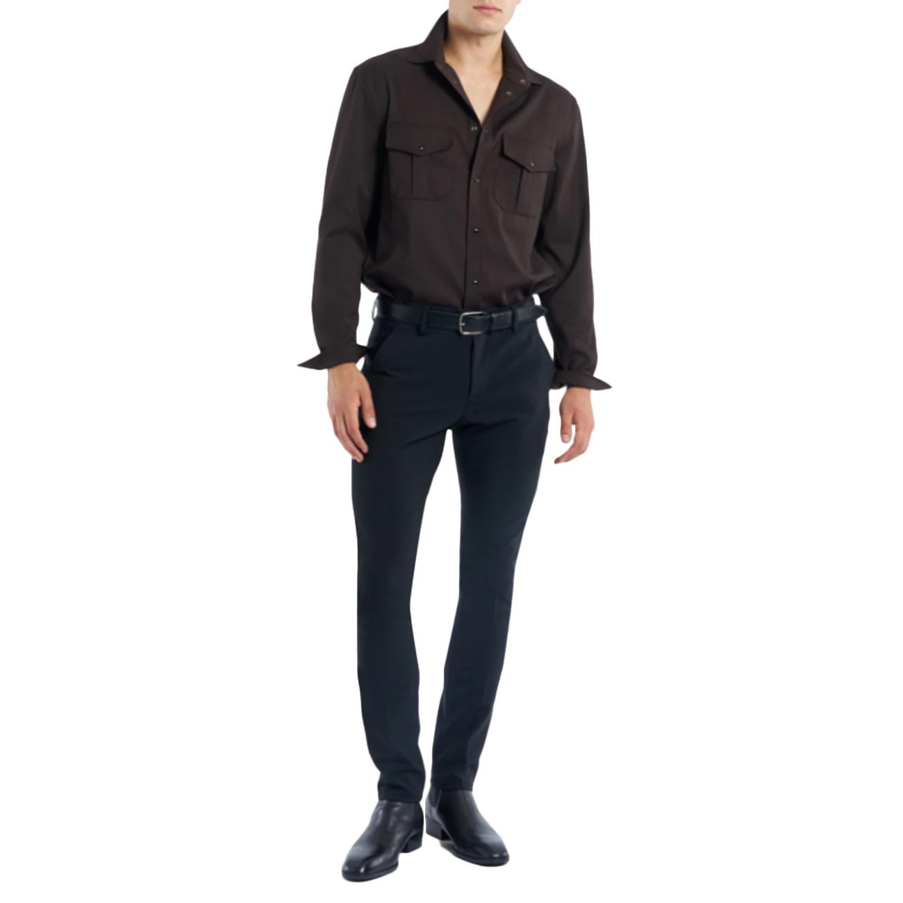 Pantalone Gaubert Slim In Tela Di Lana UP235-TS0009-XXX-DU-W25 999 NERO DONDUP 