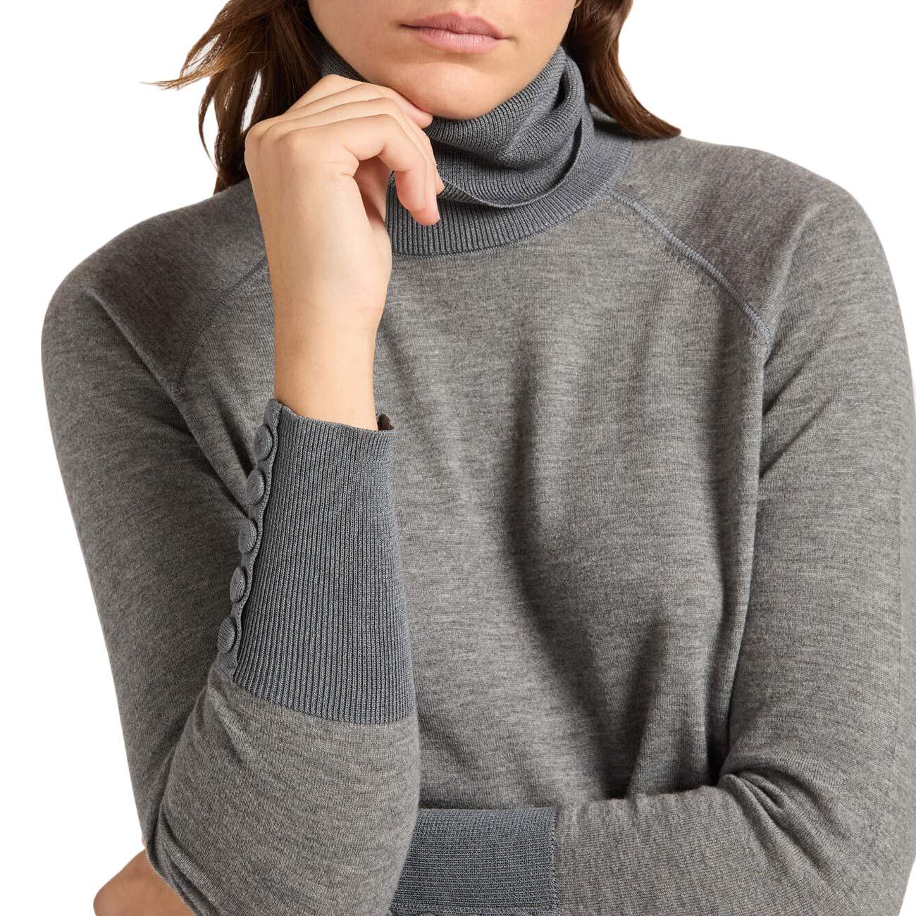 Maglia Dolcevita Soft Touch M476Z000609N 023 GREY MELANGE ELENA MIRO' 