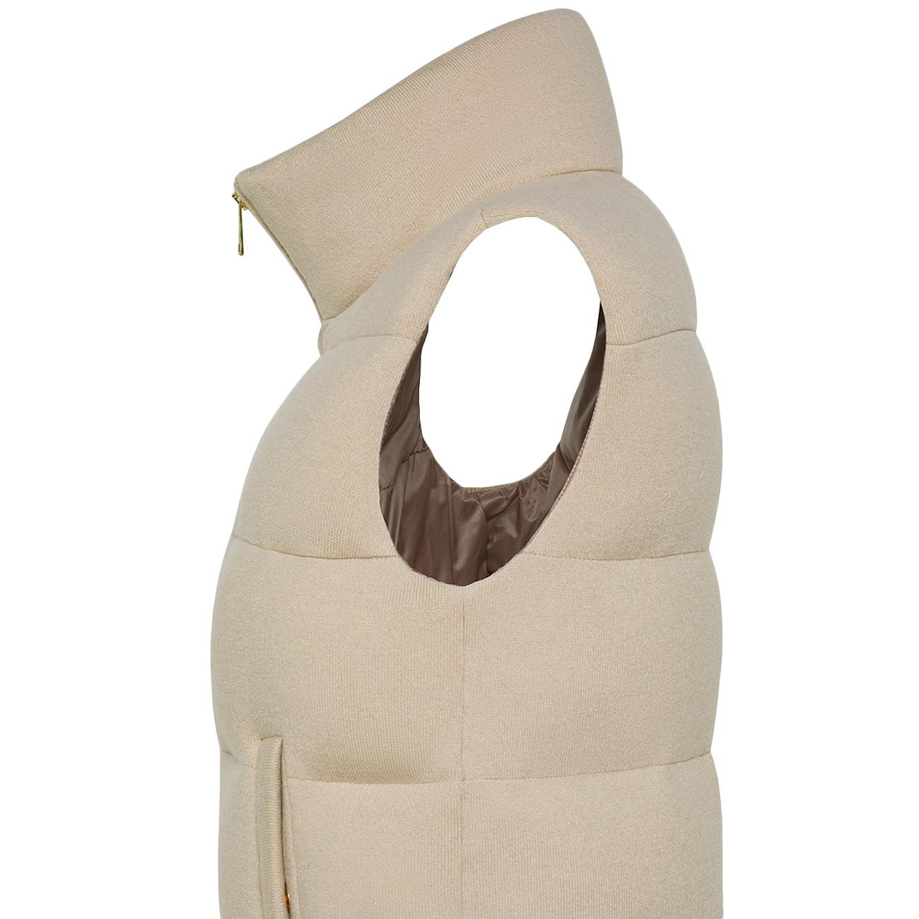 Gilet kentigem imbottito in lana pettinata PED5431 01152005 802 BEIGE PEUTEREY 