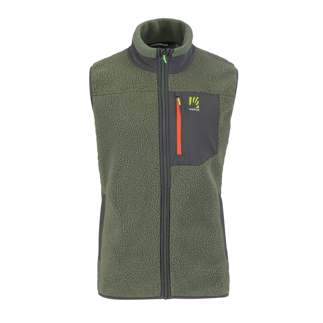 Gilet 80'S Pile Uomo Thyme Black Sand 2531045 024 THYME/BLACK SAND KARPOS 