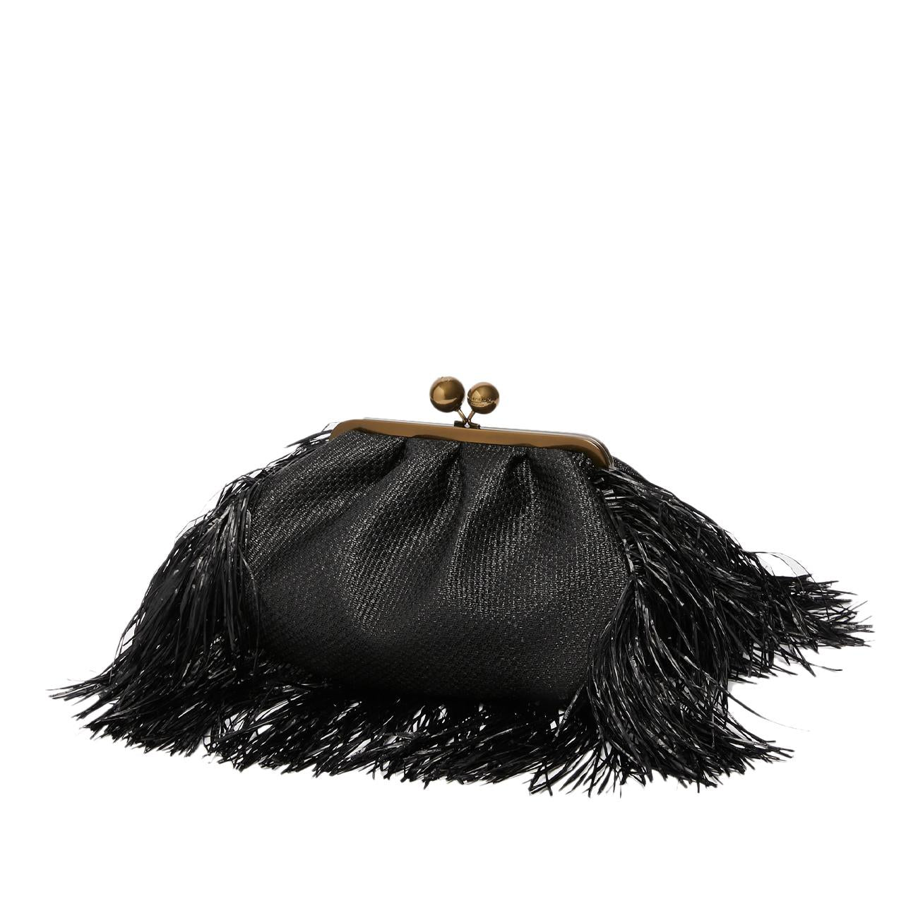 Borsa Pasticcino Belford Medium In Raffia Donna Nero BELFORD 2415511105600 002 NERO MAX MARA WEEKEND 