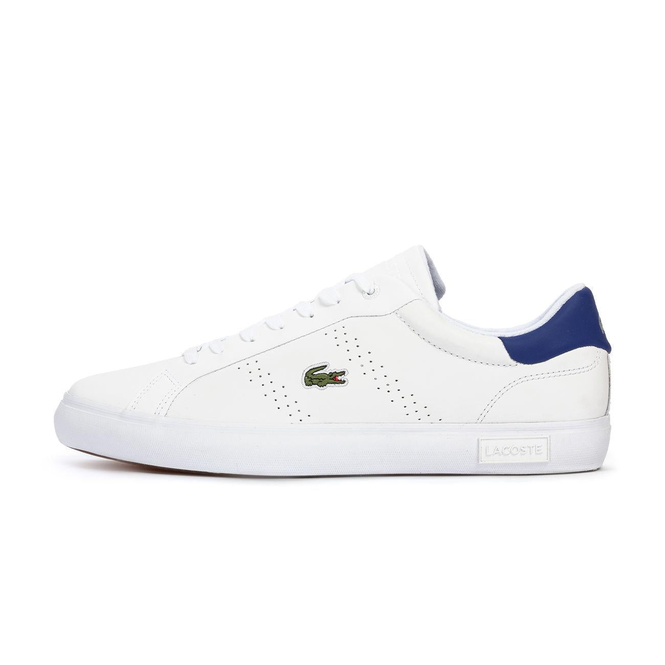 Sneakers In Pelle Powercourt 2.0 Uomo White Blu E01484 080WHITE.BLU LACOSTE 