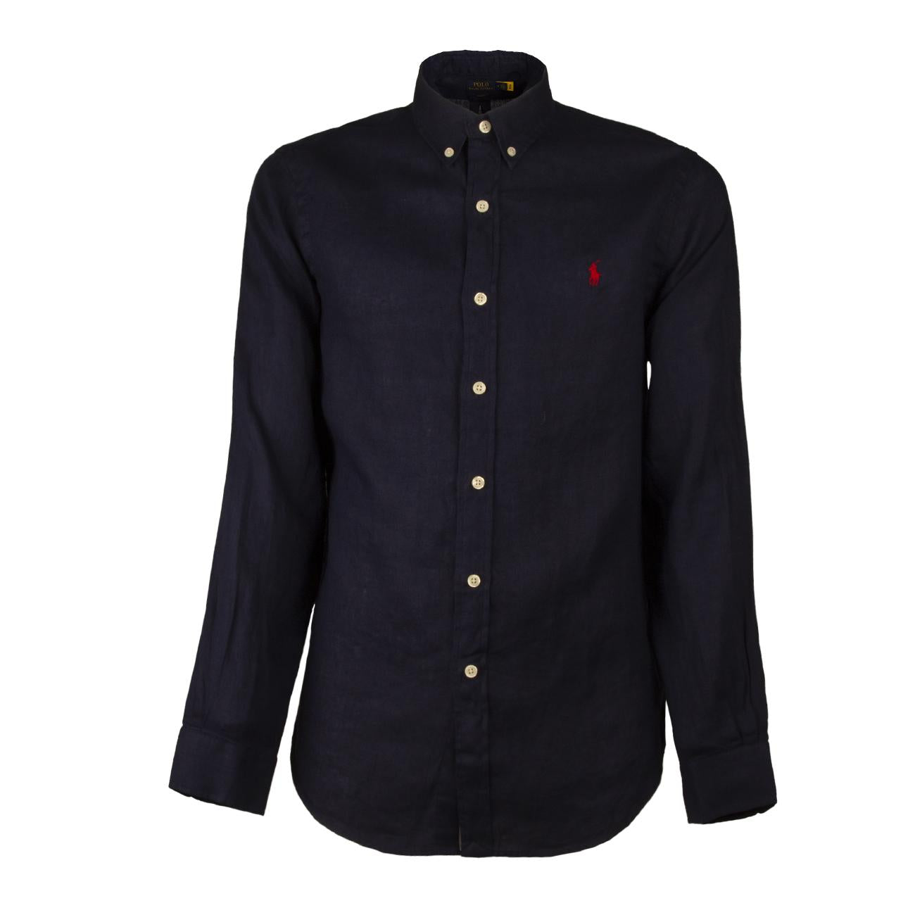 Camicia Lino Slim Uomo Newport Navy 710829443 001 NEWPORT NAVY POLO RALPH LAUREN 