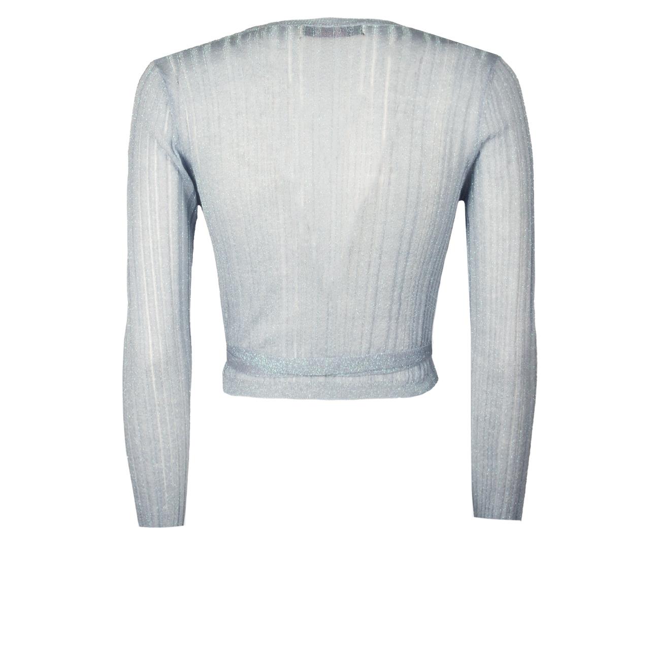 Cardigan Incrocio Corto Donna Azzurro Lurex J3711044/124 POLINESIA 1789/AZZ. LUREX JUCCA 