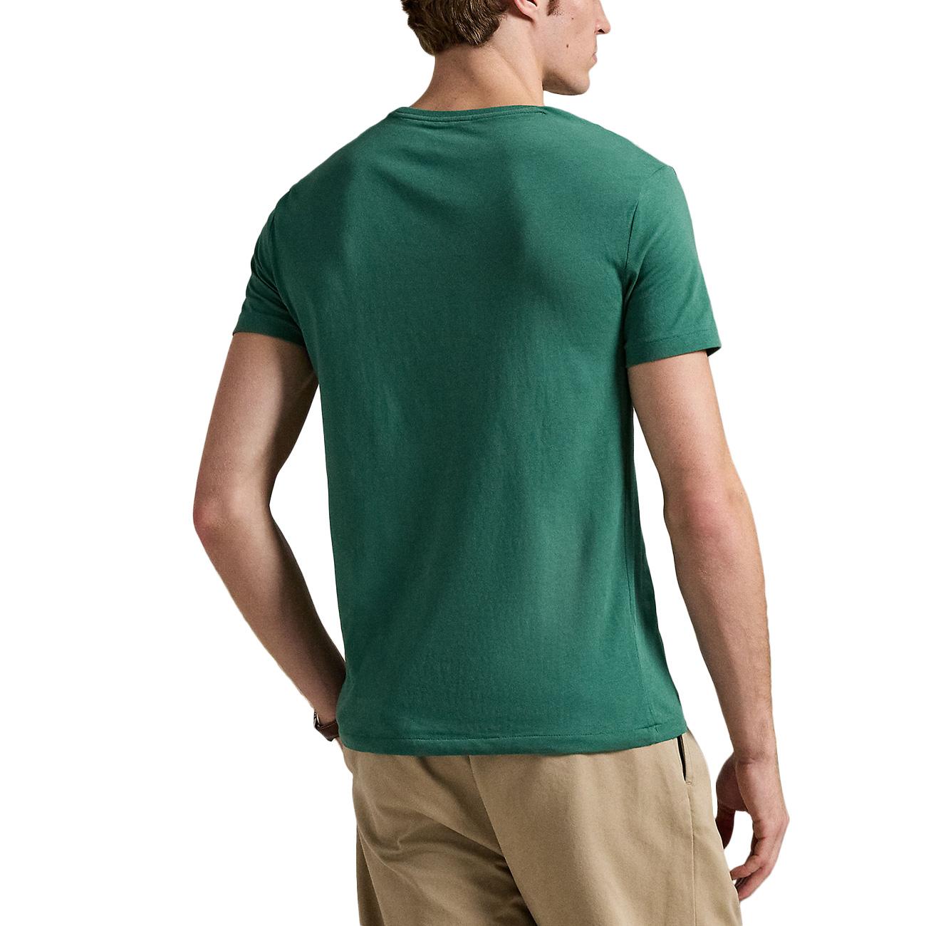 T-shirt Skin-Fit 710671438 422 ANTIQUE GREEN/CREAM POLO RALPH LAUREN 