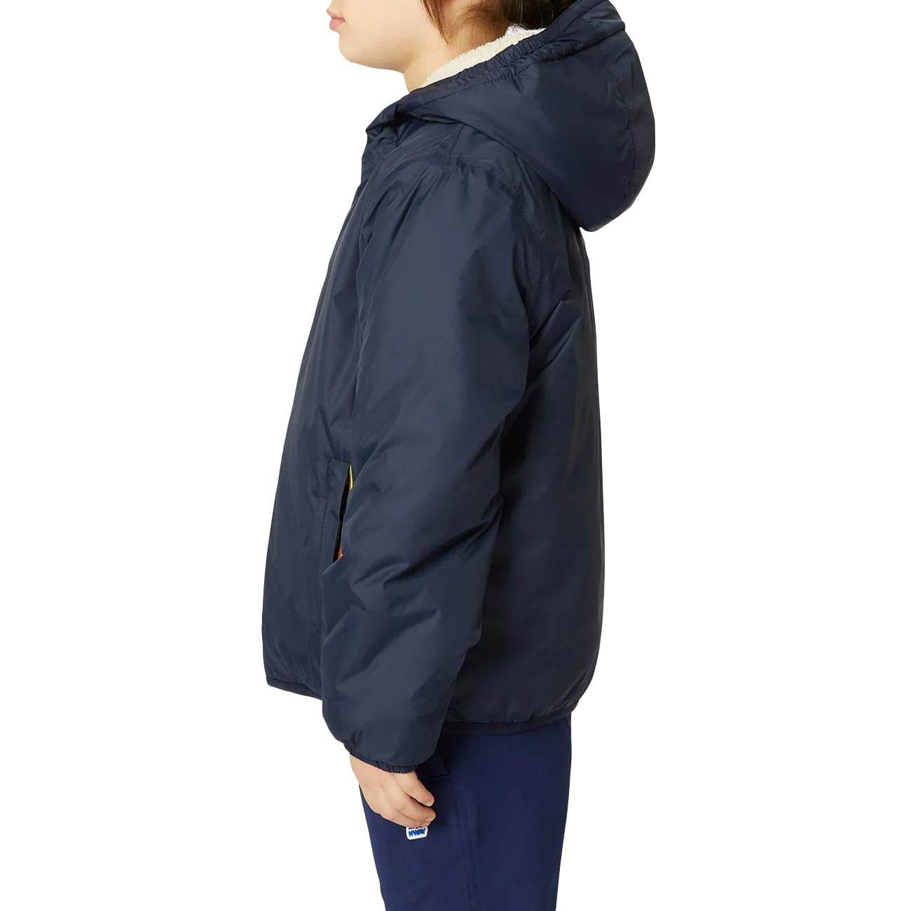 Giubbotto Le Vrai 3.0 Claude Orsetto Bambino Ecru Blu Navy K6115FW C04/ECRU/BLU NAVY K-WAY 