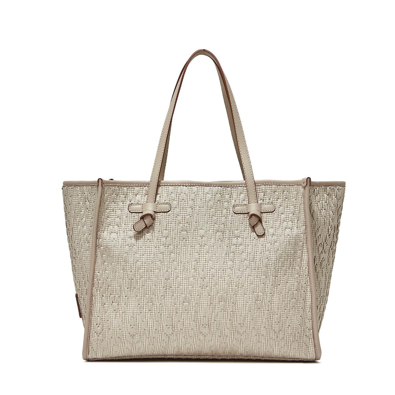 BORSA MARCELLA TESSUTO E PELLE GIANNI CHIARINI BS6850/23PEPGLPIX 0382 PERLA GIANNI CHIARINI 