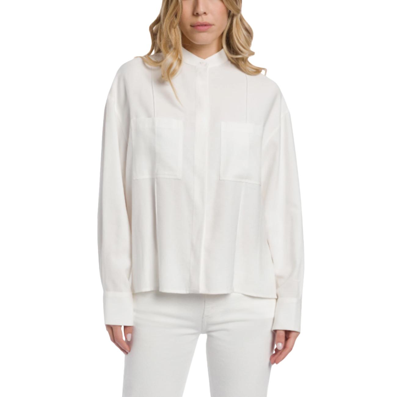 Camicia Regular In Gabardina Di Viscosa DC493 IF0049D 001 LATTE DONDUP 