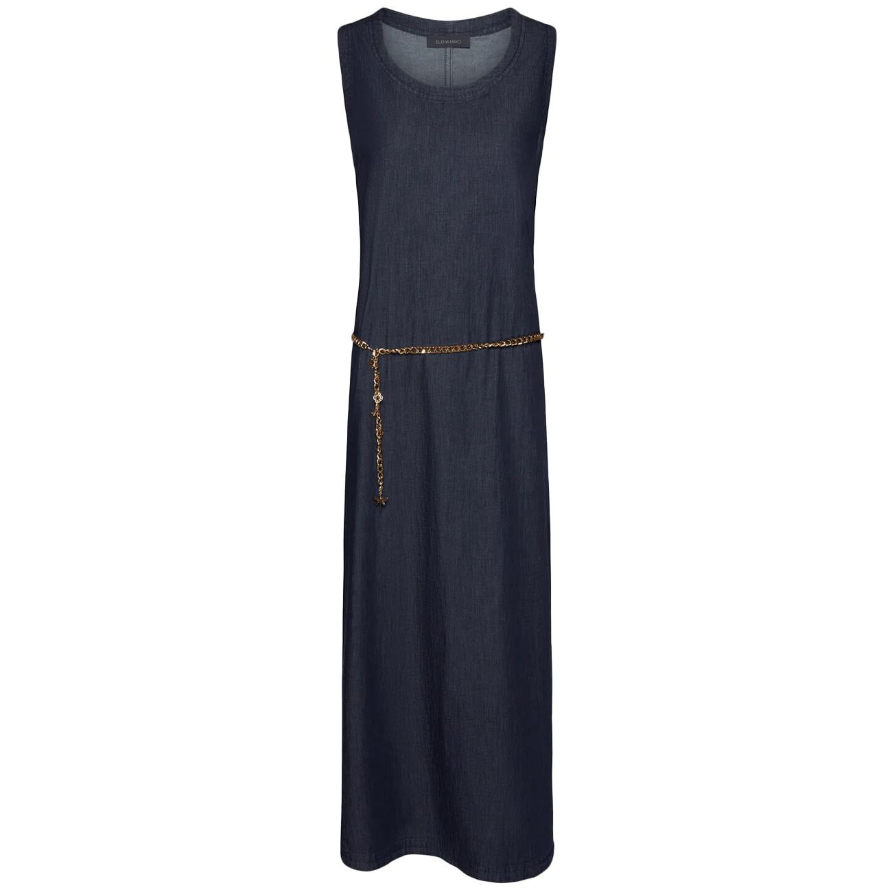 Abito A Canotta In Chambray Con Cintura Gioiello 7461P0000269N 034 BLU ELENA MIRO' 