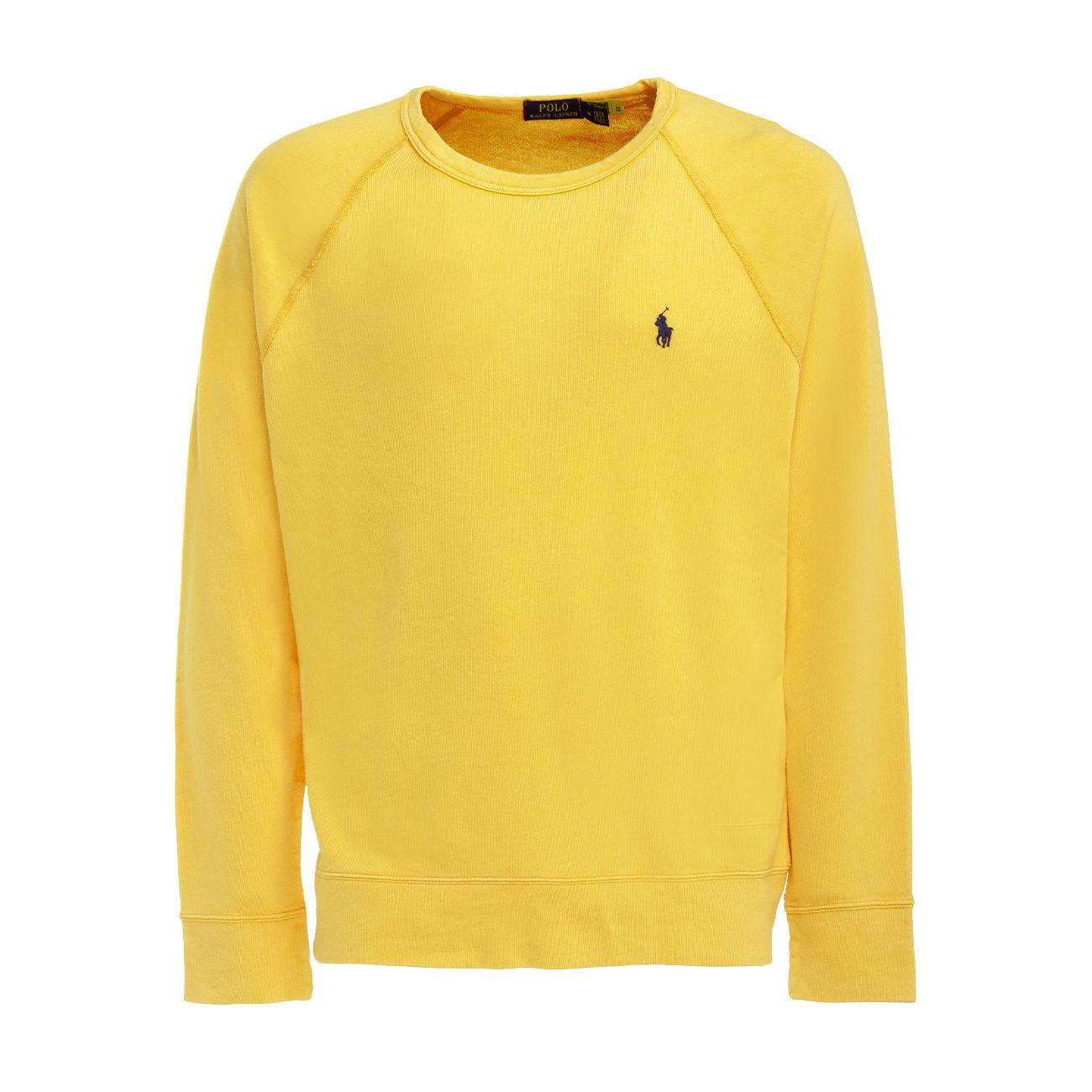 Felpa Girocollo In Cotone Garzato Uomo Yellow 710644952 039 YELLOW POLO RALPH LAUREN 