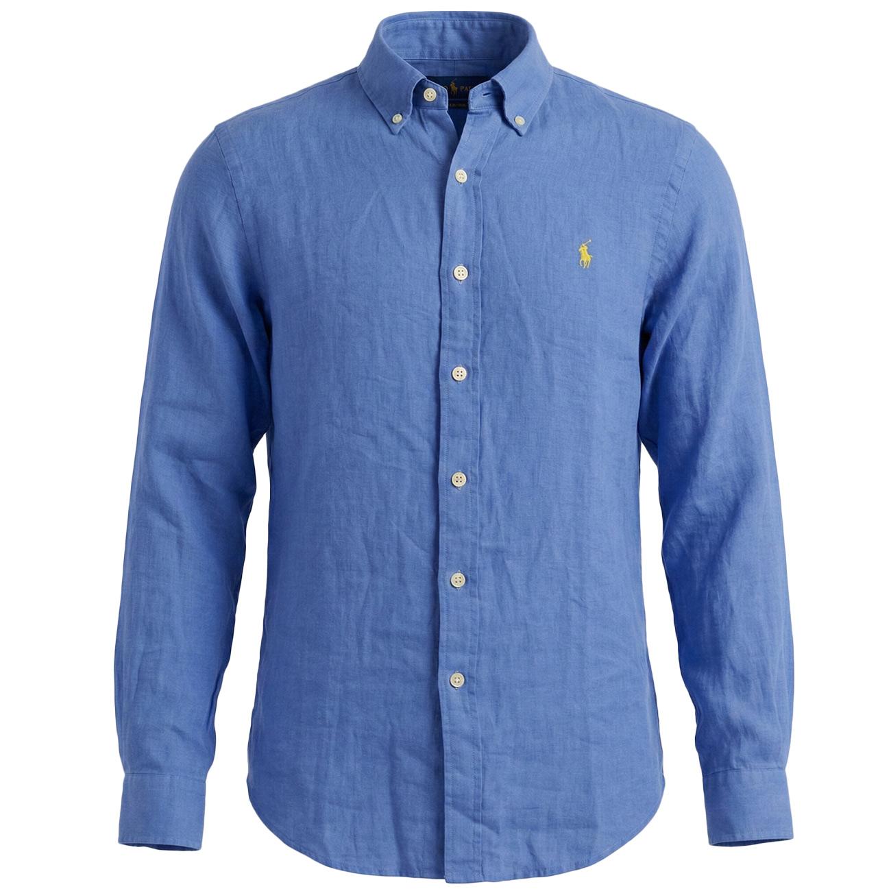 Camicia Lino Slim Uomo Bis Blu 710829443 HRBISBLU POLO RALPH LAUREN 