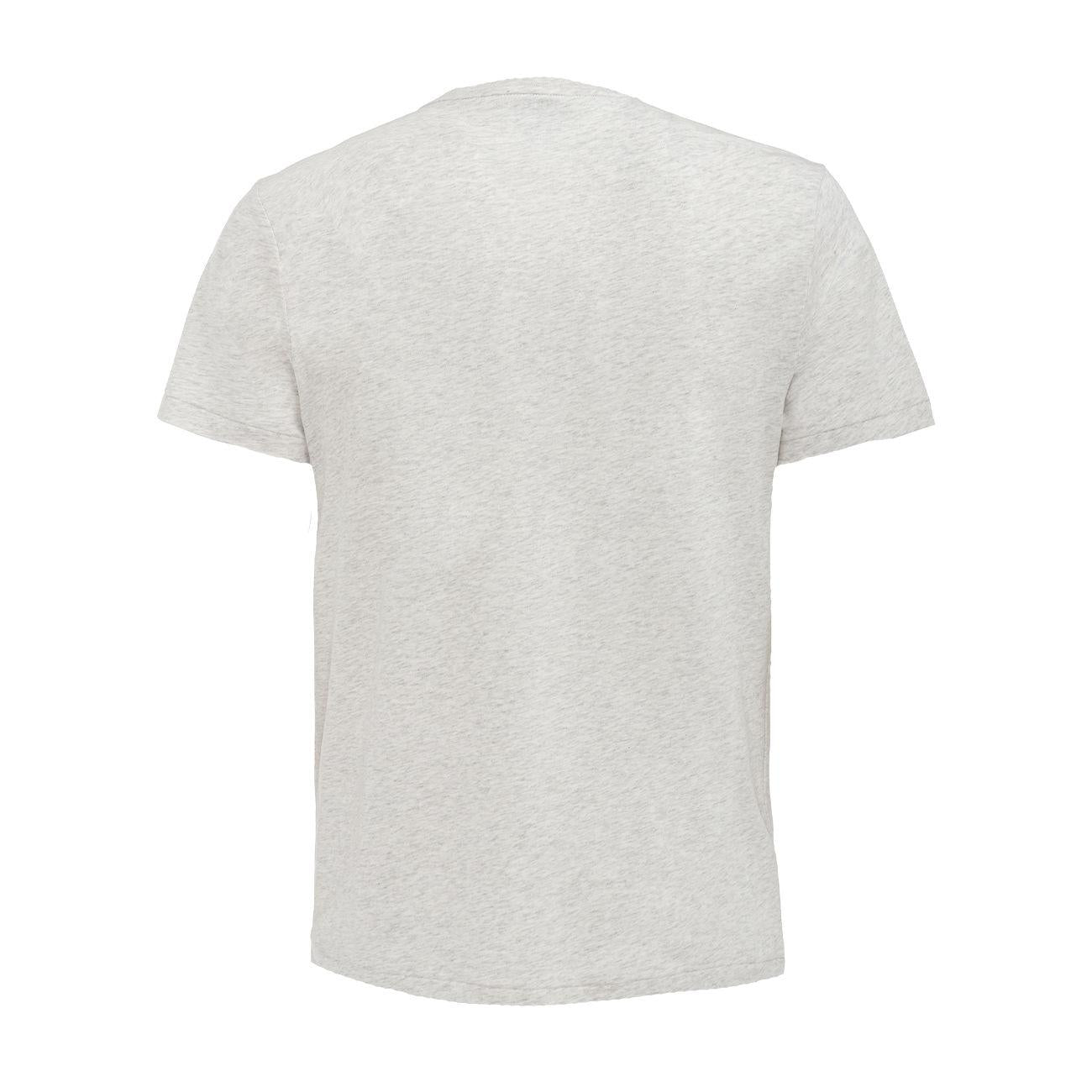 T-Shirt Girocollo In Cotone Con Logo Uomo Cream 710671438 241 CREAM HTR POLO RALPH LAUREN 