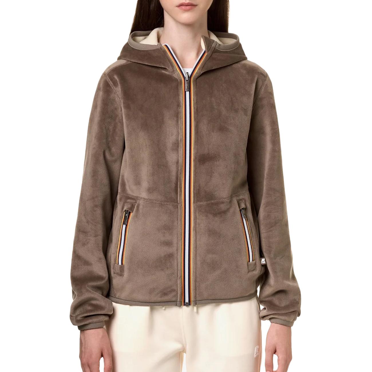 Bomber Lily Velour Polar Pile Donna Beige K5117YW AJ7 BEIGE/BEIGE K-WAY 