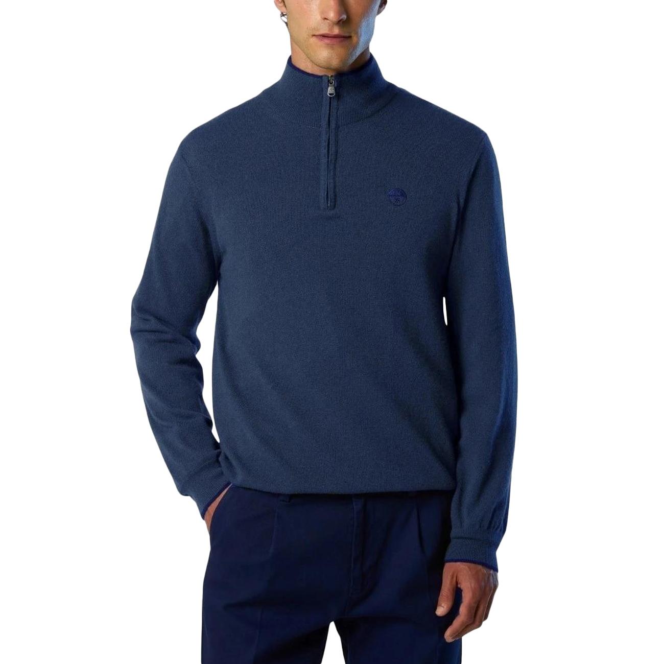 Cardigan Full Zip Finezza 12 699148 0747 BLUE MELANGE NORTH SAILS 