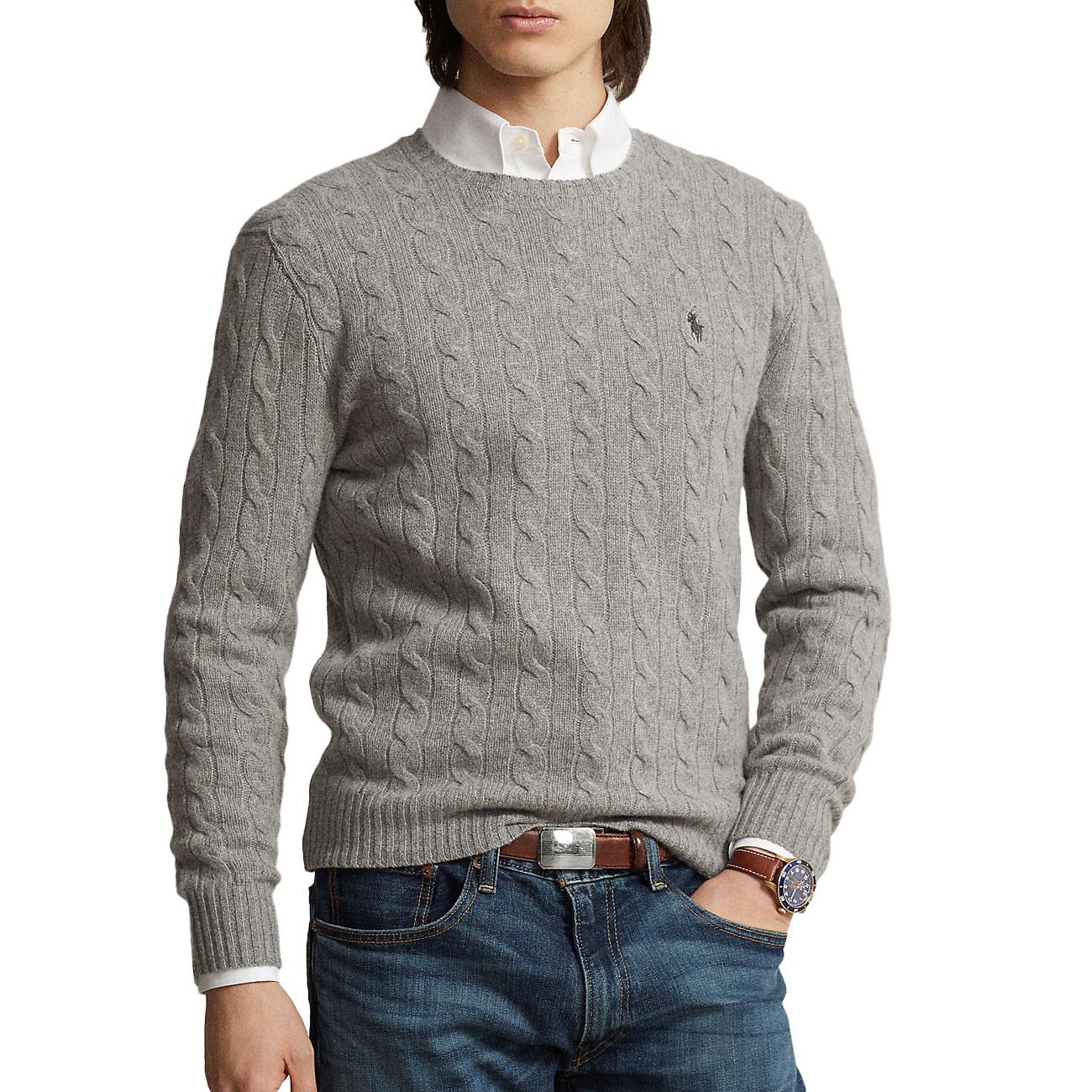 Pullover In Lana Cashmere Uomo Fawn Grey Heather 710876762 012 FAWN GREY HEATHER POLO RALPH LAUREN 