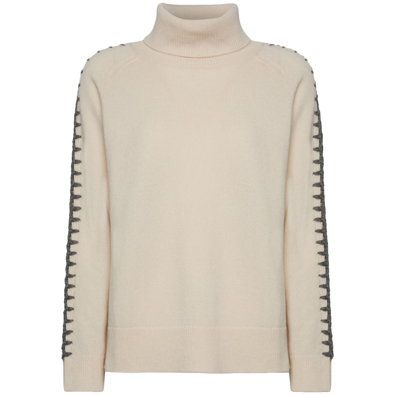 Maglia In Lana Ricamata A Mano M468Z000601N 002 GESSO ELENA MIRO' 