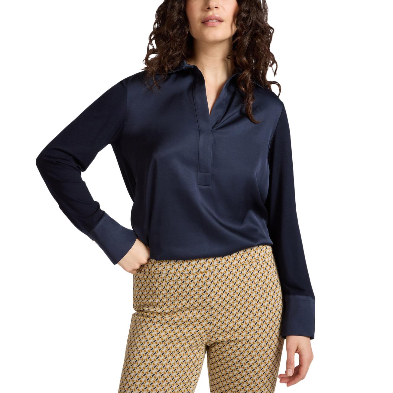 T-shirt Polo In Due Tessuti G247Z200625N 034 BLU ELENA MIRO' 