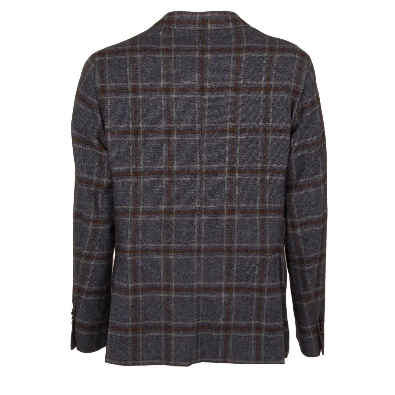 Giacca U. 2 Bott. Tasca Appl. Check Cot. Mano Cashmere L.B.M 25810 2815 1 BLU/GESSO/MARRONE L.B.M.1911. 