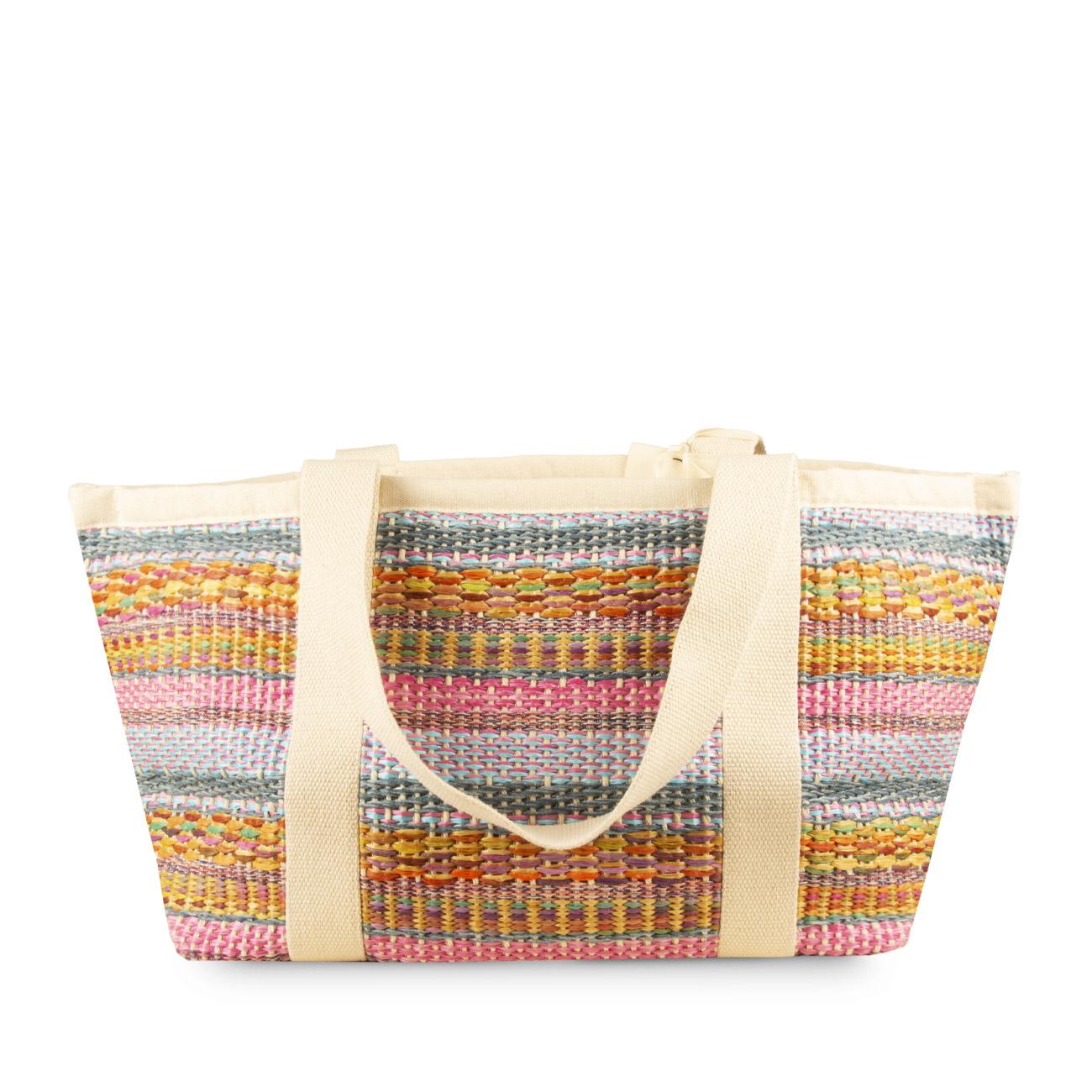 BORSA D. TOTE BAG RAFIA  YUTE MIX MANEBI MAN/G61AT FUXIA.BLU MANEBI 