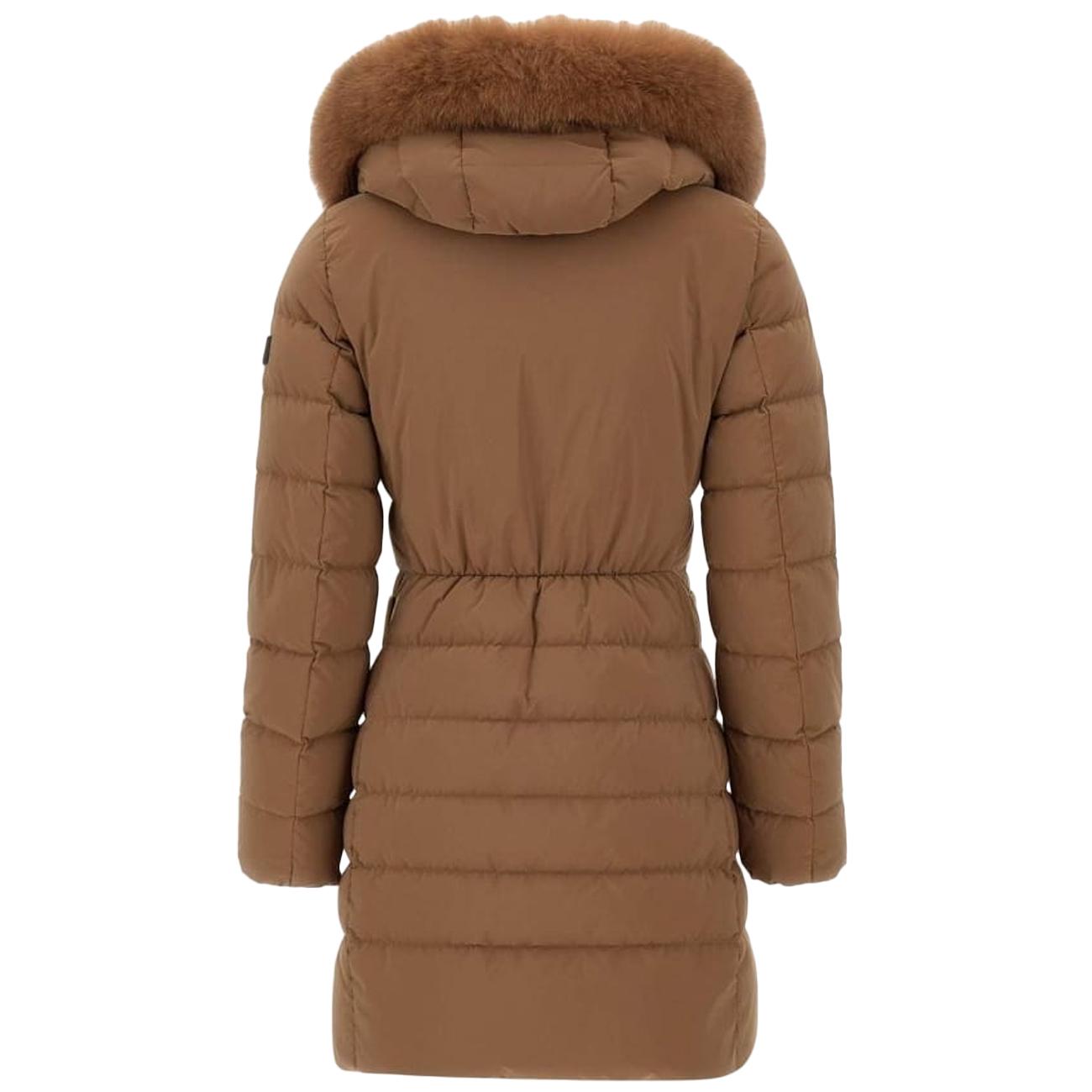 Piumino Lungo Con Collo Alto E Pelliccia Seriola Ml 06 Fur PED5458 01190986 894 BROWN PEUTEREY 