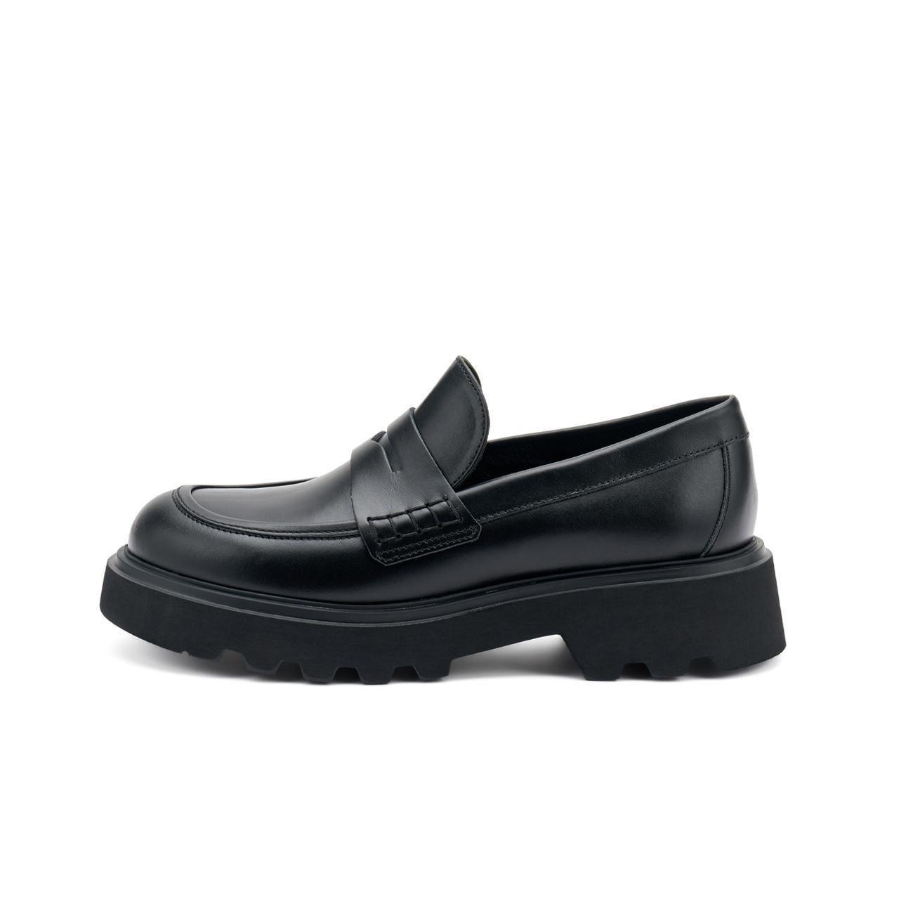 Mocassini In Pelle Donna Nero 85N1 NERO FRAU 